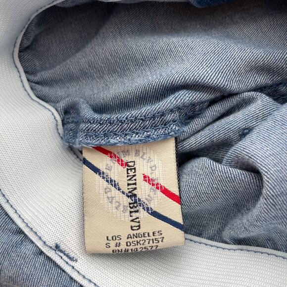 Denim Blvd Paper Bag
 Skirt Small Pockets Paper Bag Waist Mini Stretch Vacation - Picture 7 of 10